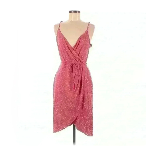 41 Hawthorn Annora medium petite red & white polka dot wrap sleeveless dress $68 - Picture 1 of 4